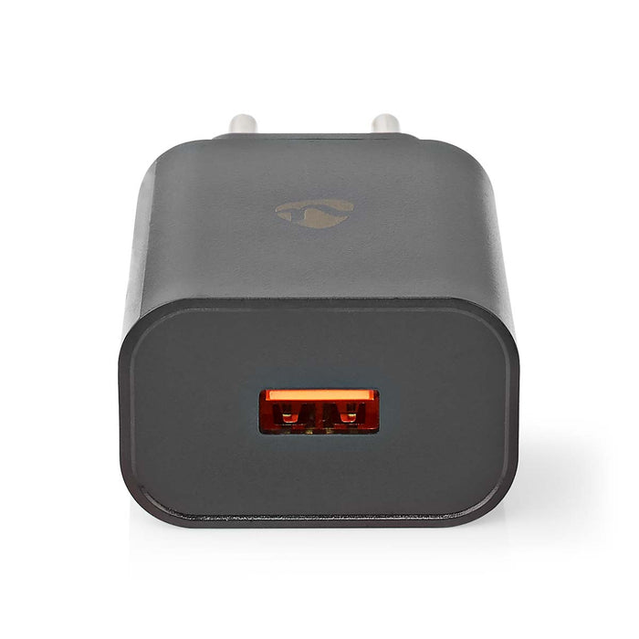 Nedis Wall Charger - 1x 3.0 A, Number of outputs: 1, Port type: 1x USB-A, 18 W - Automatic Voltage Selection