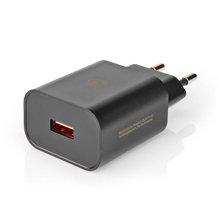 Nedis Wall Charger - 1x 3.0 A, Number of outputs: 1, Port type: 1x USB-A, 18 W - Automatic Voltage Selection