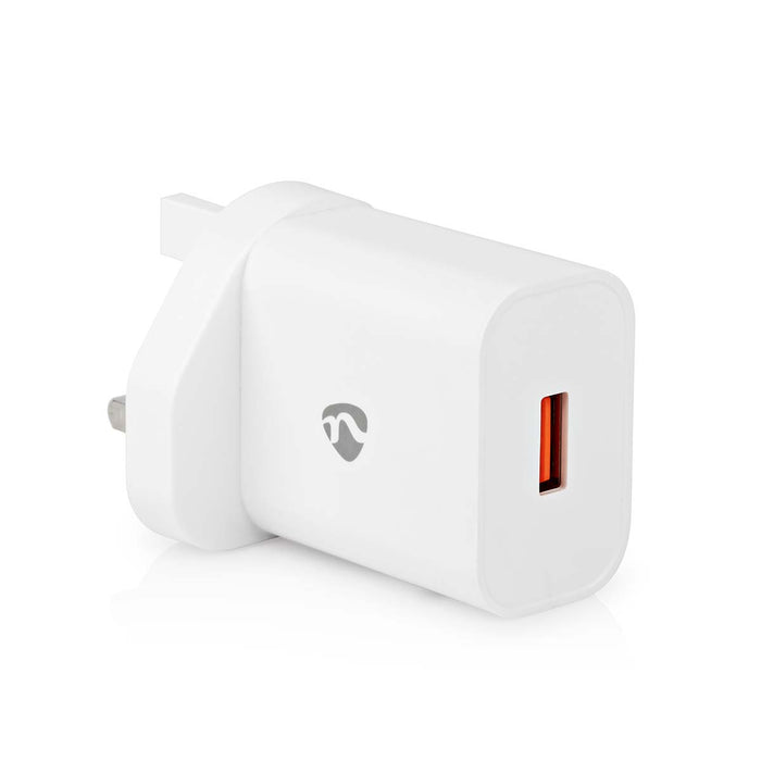 Nedis Wall Charger - 18 W, Quick charge feature, 3.0 A, USB-A - Automatic Voltage Selection