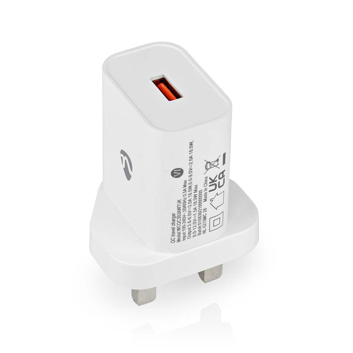 Nedis Wall Charger - 18 W, Quick charge feature, 3.0 A, USB-A - Automatic Voltage Selection