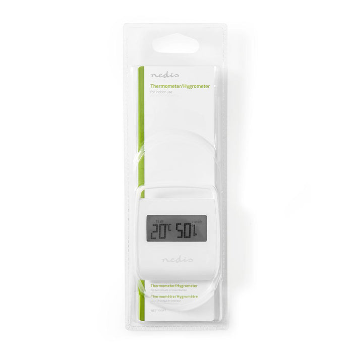 Nedis Digital Thermometer - Indoor, Indoor temperature, Indoor humidity, Indoor humidity - White