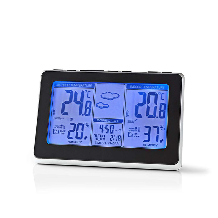 Nedis Weather Station - Indoor & Outdoor, Including wireless weather sensor, Weather forecast, LCD Display - Alarm clock function