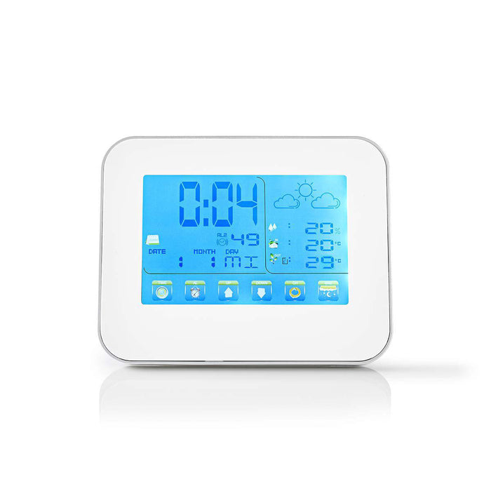 Nedis Weather Station - Indoor & Outdoor, Including wireless weather sensor, Weather forecast, Colour LCD Display - Alarm clock function