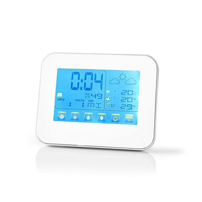 Nedis Weather Station - Indoor & Outdoor, Including wireless weather sensor, Weather forecast, Colour LCD Display - Alarm clock function