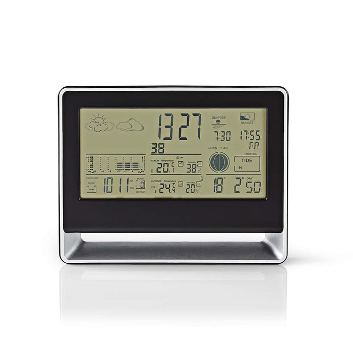 Nedis Weather Station - Indoor & Outdoor, Including wireless weather sensor, Weather forecast, Backlight LCD Display - Alarm clock function