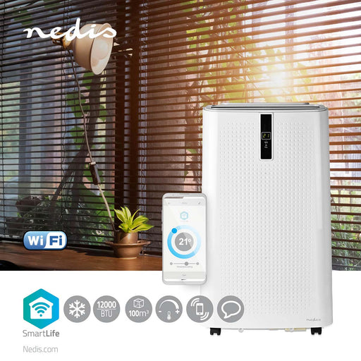 Nedis SmartLife 3-in-1 Air Conditioner - Wi-Fi, 12000 BTU, 100 m³, 65 dB - White