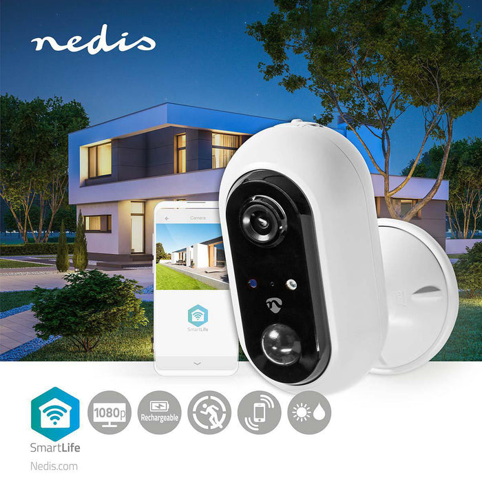 Nedis SmartLife Outdoor Camera - Wi-Fi, Full HD 1080p, IP65, Night vision - White