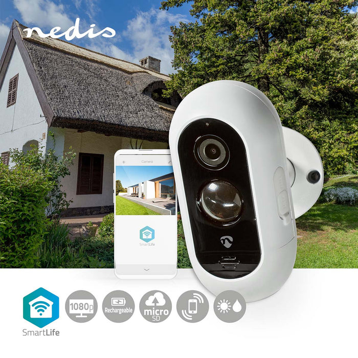 Nedis SmartLife Outdoor Camera - Wi-Fi, Full HD 1080p, IP65, Night vision - White