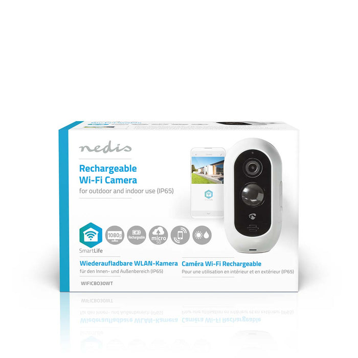 Nedis SmartLife Outdoor Camera - Wi-Fi, Full HD 1080p, IP65, Night vision - White