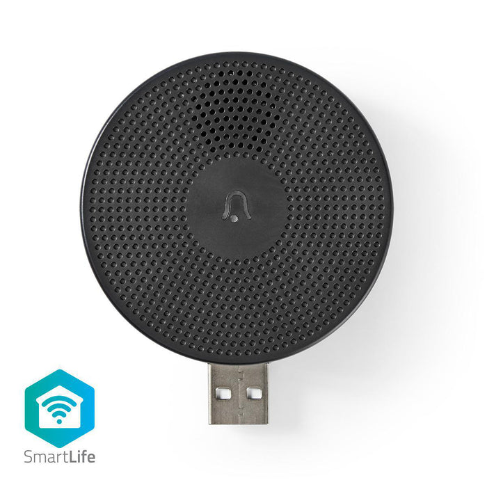 Nedis SmartLife Chime - Wi-Fi, Accessory for: WIFICDP10GY, USB Powered, Adjustable volume - Black