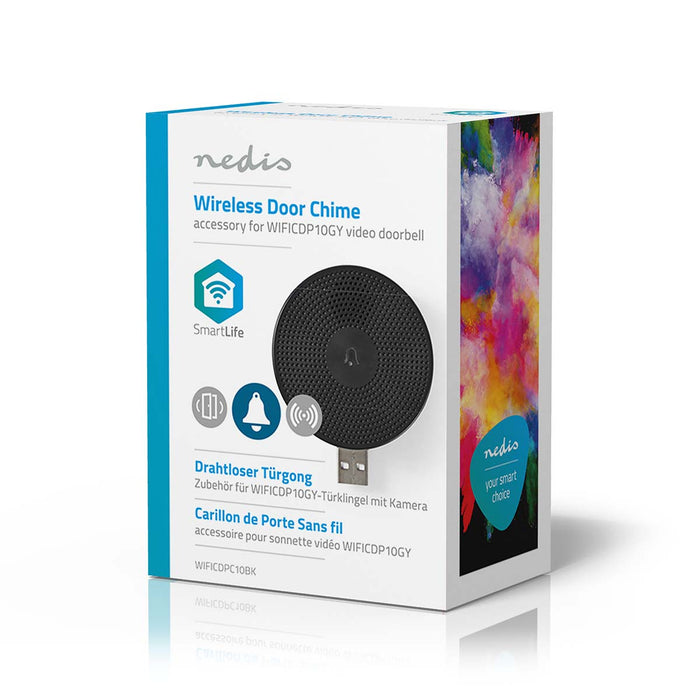 Nedis SmartLife Chime - Wi-Fi, Accessory for: WIFICDP10GY, USB Powered, Adjustable volume - Black