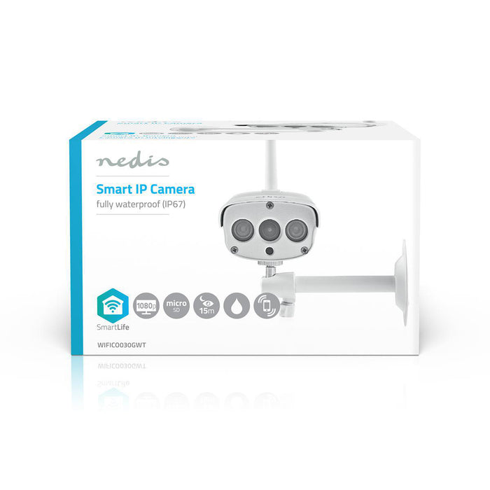 Nedis SmartLife Outdoor Camera - Wi-Fi, Full HD 1080p, IP67, Night vision - White