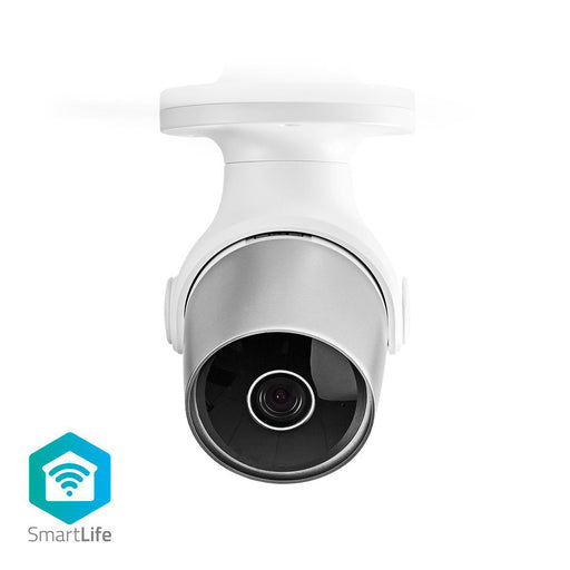 Nedis SmartLife Outdoor Camera - Wi-Fi, HD 720p, IP65, Night vision - Silver / White