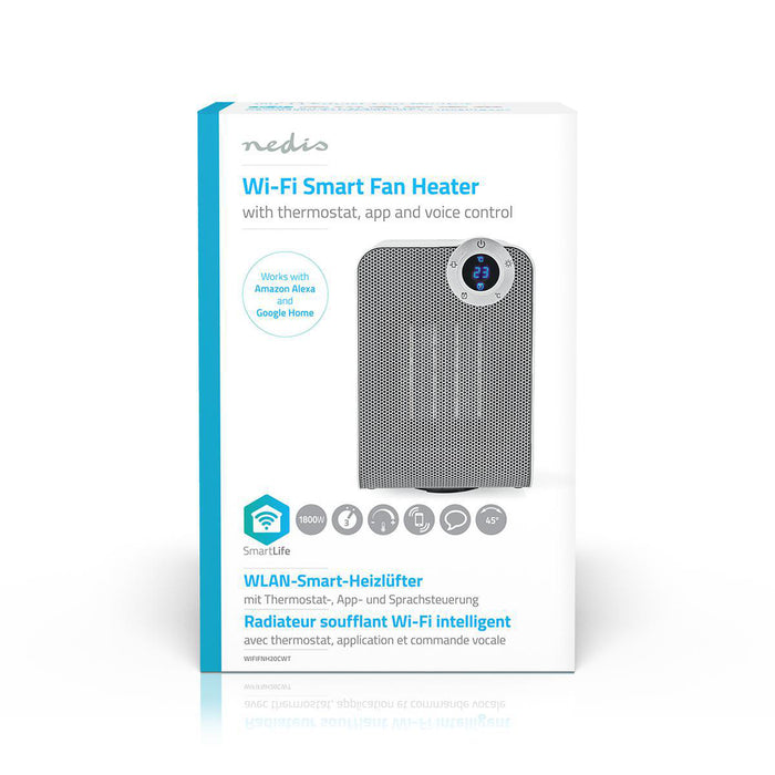 Nedis SmartLife Fan Heater - Wi-Fi, 1800 W, 3 Heat Settings, Android / IOS - White