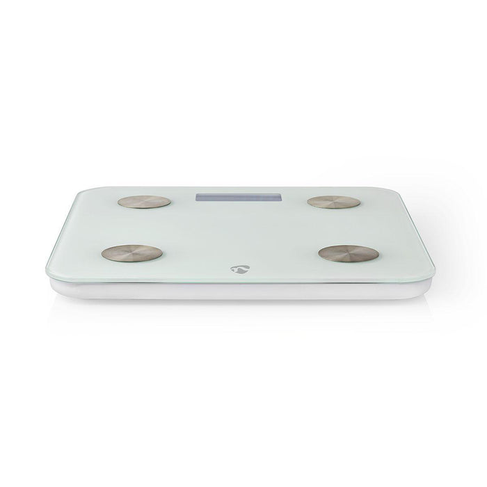 Nedis SmartLife Personal Scale - Wi-Fi, BMR / Bones / Fat / Muscles / Water / Weight, 8, Glass - White