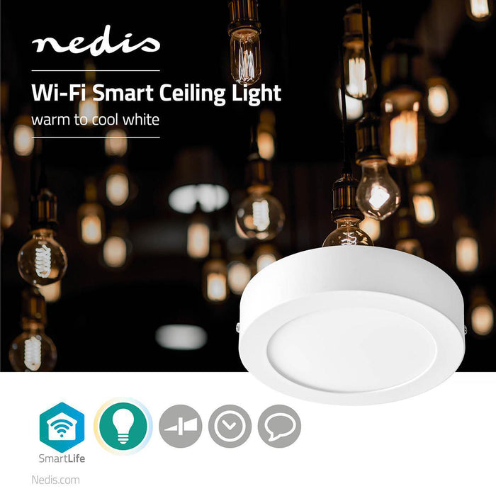 Nedis SmartLife Ceiling Light - Wi-Fi, Cool White / Warm White, Round, Energy class: A - Android / IOS