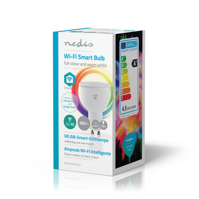 Nedis SmartLife Full Colour LED Bulb - Wi-Fi, GU10, 380 lm, PAR16 - 1 pcs