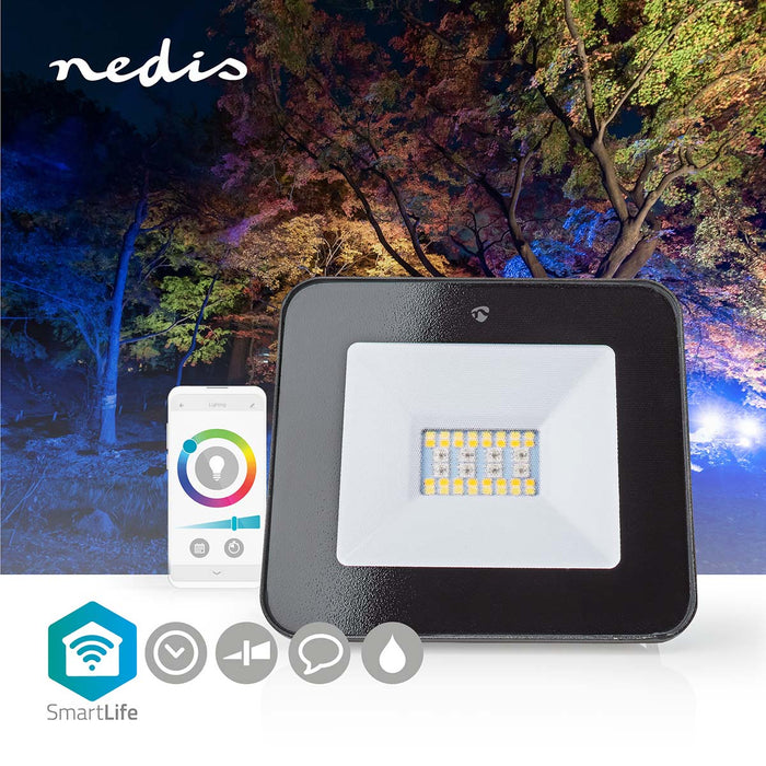 Nedis SmartLife Floodlight - 1600 lm, Wi-Fi, 20 W, Aluminium - Android / IOS