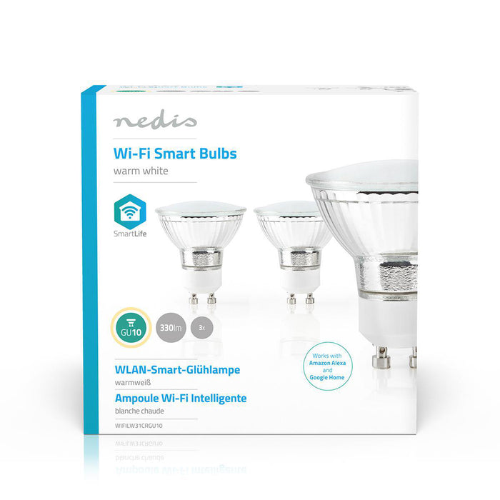 Nedis SmartLife LED Bulb - Wi-Fi, GU10, 330 lm, PAR16 - 3 pcs