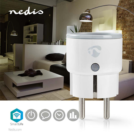 Nedis SmartLife Smart Plug - Wi-Fi, Power meter, 2500 W, Android / IOS - White