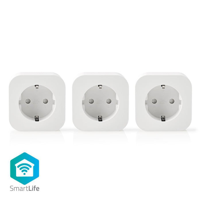 Nedis SmartLife Smart Plug - Wi-Fi, 2500 W, Plug with earth contact / Type F (CEE 7/7), Android / IOS - White