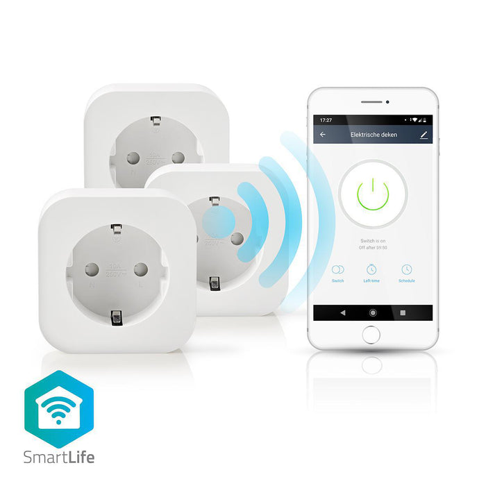 Nedis SmartLife Smart Plug - Wi-Fi, 2500 W, Plug with earth contact / Type F (CEE 7/7), Android / IOS - White