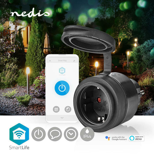 Nedis SmartLife Smart Plug - Wi-Fi, IP44, 3680 W, Android / IOS - Black