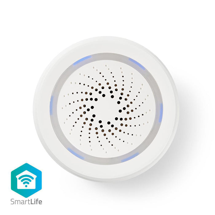 Nedis SmartLife Siren - Wi-Fi, Mains Powered, 8 Sounds, Android / IOS - White