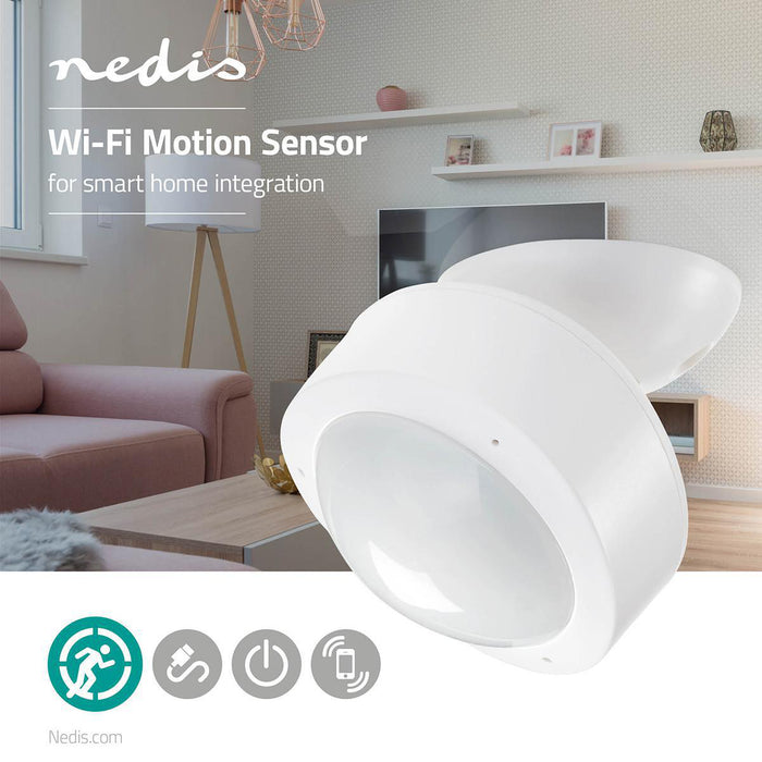 Nedis SmartLife Motion Sensor - Wi-Fi, USB Powered, IP20, Detector range: 10.0 m - White