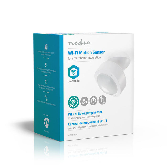 Nedis SmartLife Motion Sensor - Wi-Fi, USB Powered, IP20, Detector range: 10.0 m - White