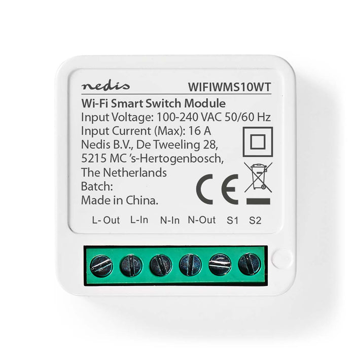 Nedis SmartLife Power Switch - Wi-Fi, 3680 W, Terminal Connection, Terminal Connection - App available for: Android / IOS