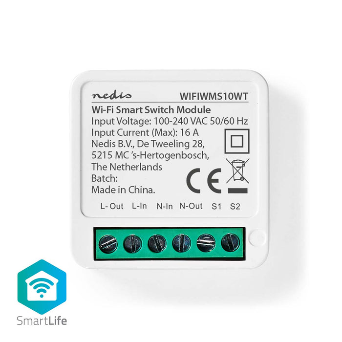 Nedis SmartLife Power Switch - Wi-Fi, 3680 W, Terminal Connection, Terminal Connection - App available for: Android / IOS