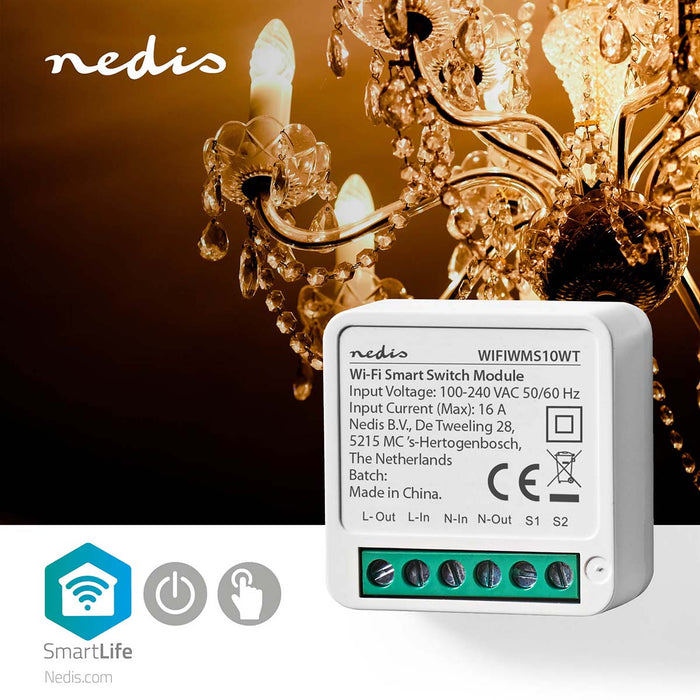 Nedis SmartLife Power Switch - Wi-Fi, 3680 W, Terminal Connection, Terminal Connection - App available for: Android / IOS