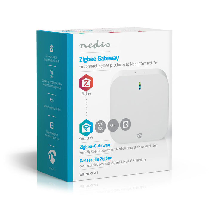 Nedis Zigbee Gateway - Zigbee 3.0, 50 Devices, Mains Powered, Android / IOS - White