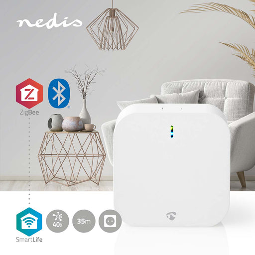 Nedis Zigbee Gateway - Bluetooth® / Zigbee 3.0, 50 Devices, Mains Powered, Android / IOS - White