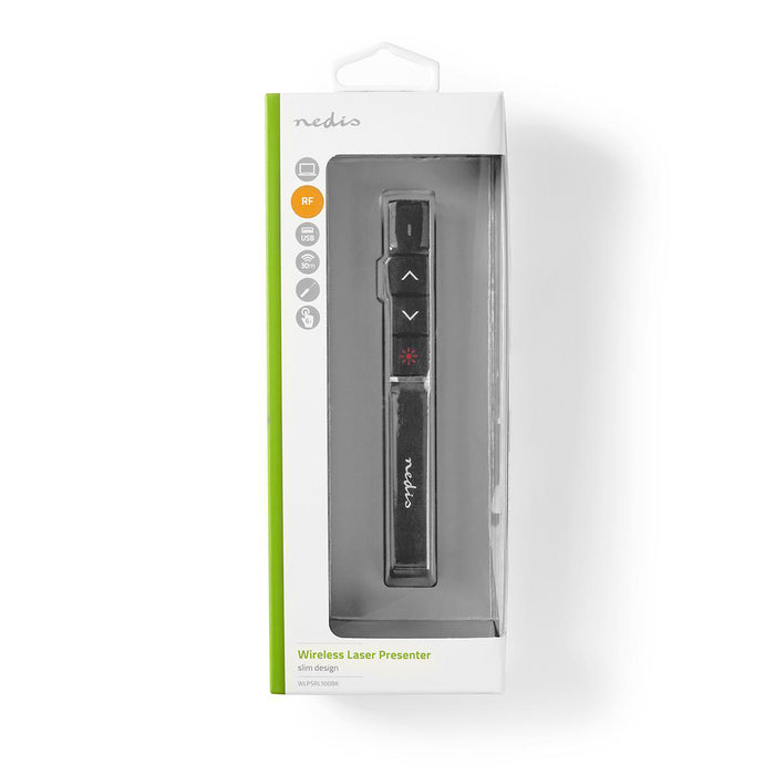 Nedis Presenter - Laser pointer range up to: 100 m - Wireless range up to: 30 m - Black, 