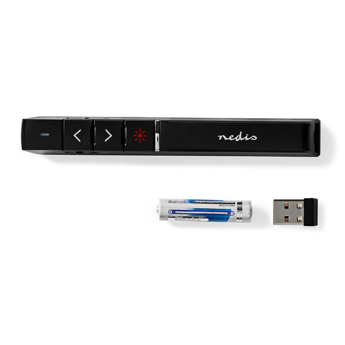 Nedis Presenter - Laser pointer range up to: 100 m - Wireless range up to: 30 m - Black, 