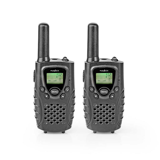 Nedis Walkie-Talkie Set - 2 Handsets, Up to 8 km, Frequency channels: 8, Headphone output - Black