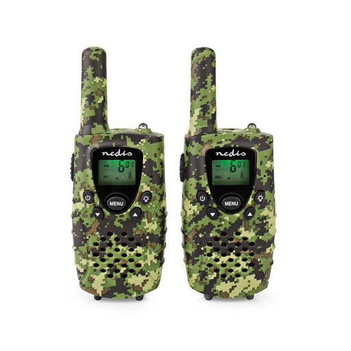 Nedis Walkie-Talkie Set - 2 Handsets, Up to 8 km, Frequency channels: 8, Travel case included - Green