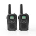 Nedis Walkie-Talkie Set - 2 Handsets, Up to 10 km, Frequency channels: 8, up to 3 Hours - Black