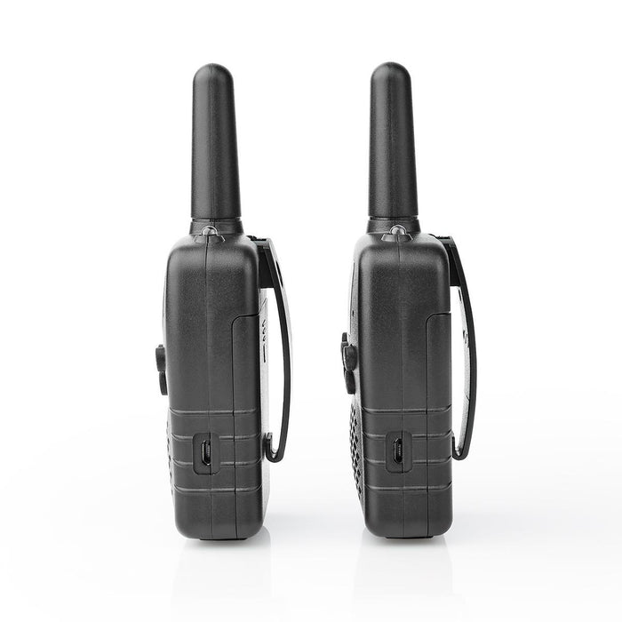 Nedis Walkie-Talkie Set - 2 Handsets, Up to 10 km, Frequency channels: 8, up to 3 Hours - Black