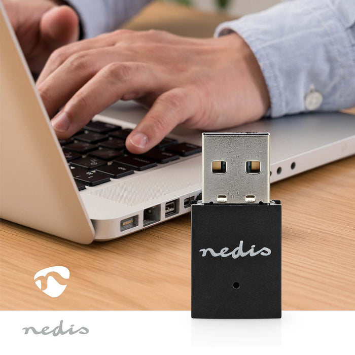 Nedis Network Dongle - Wi-Fi, N300, 2.4 GHz, Wi-Fi speed total: 300 Mbps - Windows 10 / Windows 11 / Windows 8