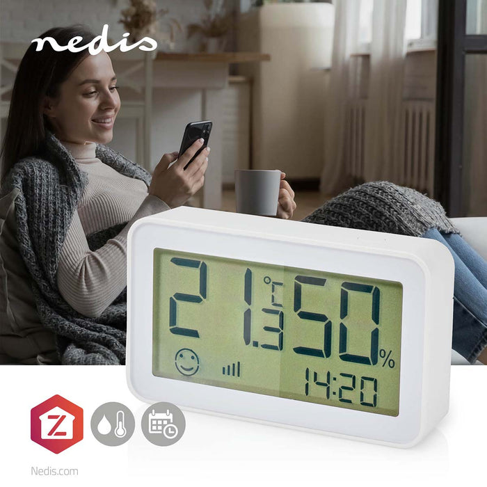 Nedis Smart Climate Sensor - Zigbee 3.0, Battery Powered, Android / IOS, Android / IOS - White