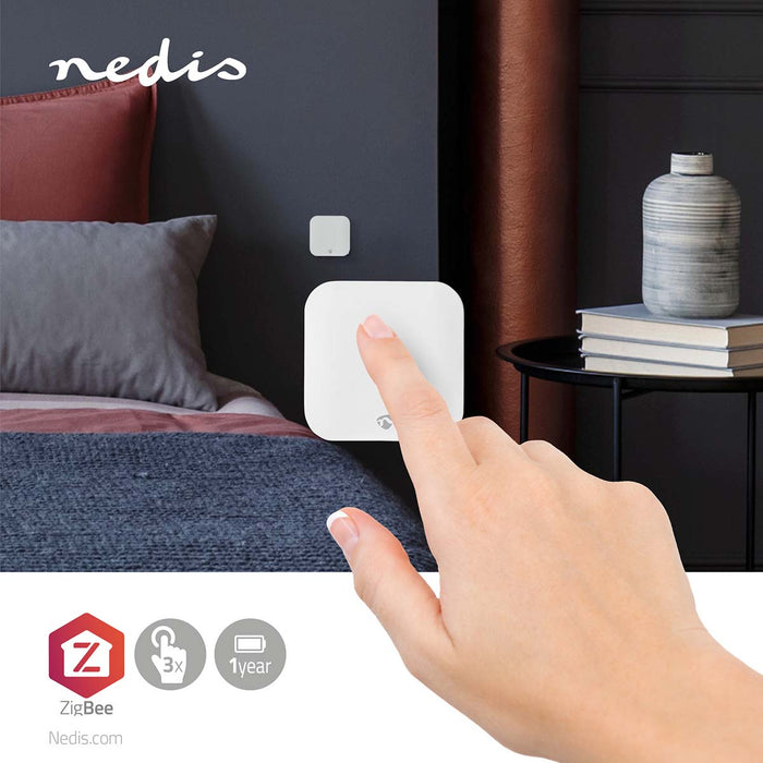 Nedis SmartLife Wall Switch - Zigbee 3.0, Wall Mount, Android / IOS, Plastic - White