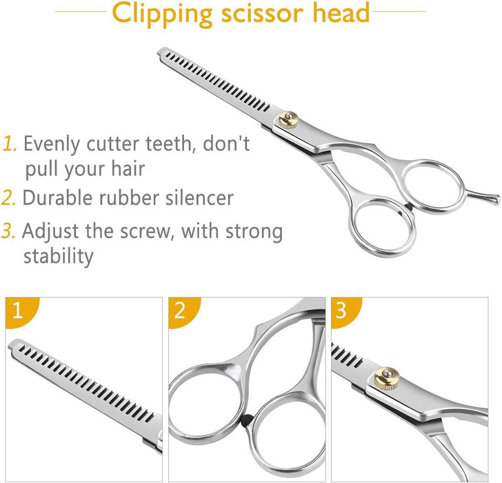 2pcs Barber Scissor Hair Cutting Set Hair Cutting Thinning Scissors Shears Hairdressing Set