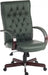 Warwick Antique Style Bonded Leather Faced Executive Office Chair Green - B8501GR