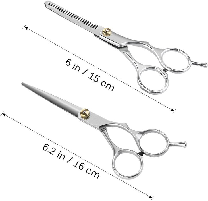 2pcs Barber Scissor Hair Cutting Set Hair Cutting Thinning Scissors Shears Hairdressing Set