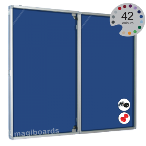 Magiboards Fire Retardant Blue Felt Lockable Noticeboard Display Case Portrait 1200x1200 - GX1A05FRBLU