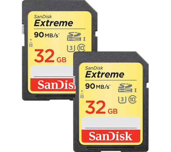 SANDISK - CARDS EXTREME PLUS 32GB SDHC MEMORY CARD 2-PACK 100MB/S 60MB/S UHS-