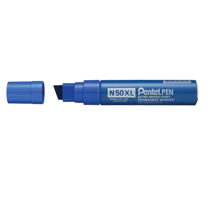 Pentel N50XL-C Chisel Tip Permanent Marker - Blue (Pack of 6)